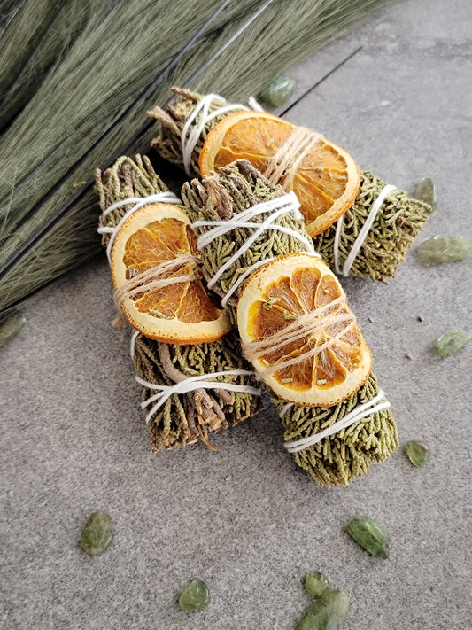 Juniper Sage Stick with Dried Orange